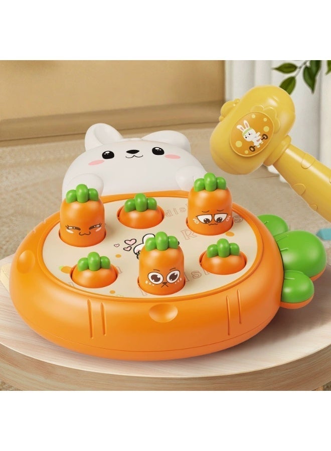 لعبة المطرقة والقصف، ألعاب الأرنب والجزر Whac-a-Mole لعمر سنتين فما فوق، ألعاب تفاعلية للأطفال الصغار مع مطرقتين، لعبة تعليمية نشطة، لعبة تعليمية مبكرة، هدية للأولاد والبنات والأطفال الصغار - Image 2